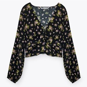 ZARA FLORAL PRINTED CROP TOP